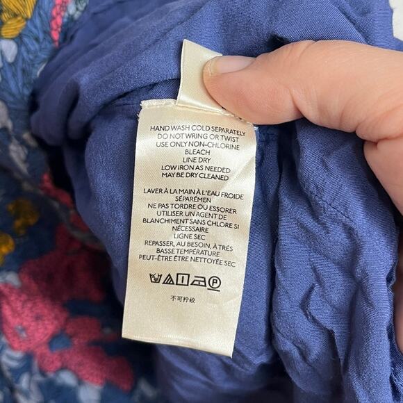 Anthropologie Maeve Marya Tiered Midi Modal Dress Blue Floral sz S Boho Prairie - Picture 6 of 11